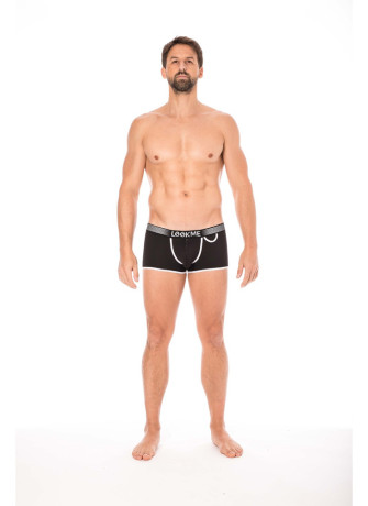 Mini-Pants noir échancré avec zip - LM2003-68BLK